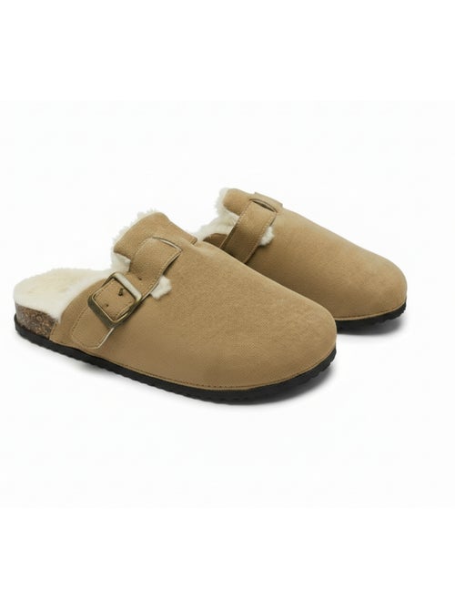 Sabot donna ozabi pelle scamosciata fodera in pelliccia fibbia regolabile - Kiabi Sabot donna ozabi pelle scamosciata fodera in pelliccia fibbia regolabile - Kiabi