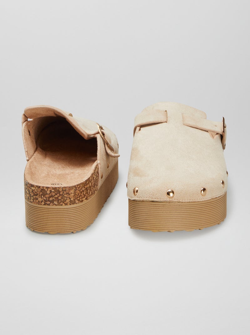 Sabot in finto camoscio BEIGE - Kiabi