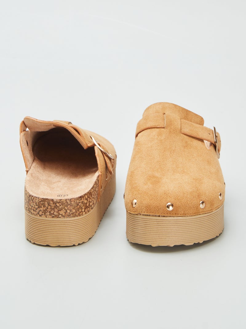 Sabot in finto camoscio MARRONE - Kiabi