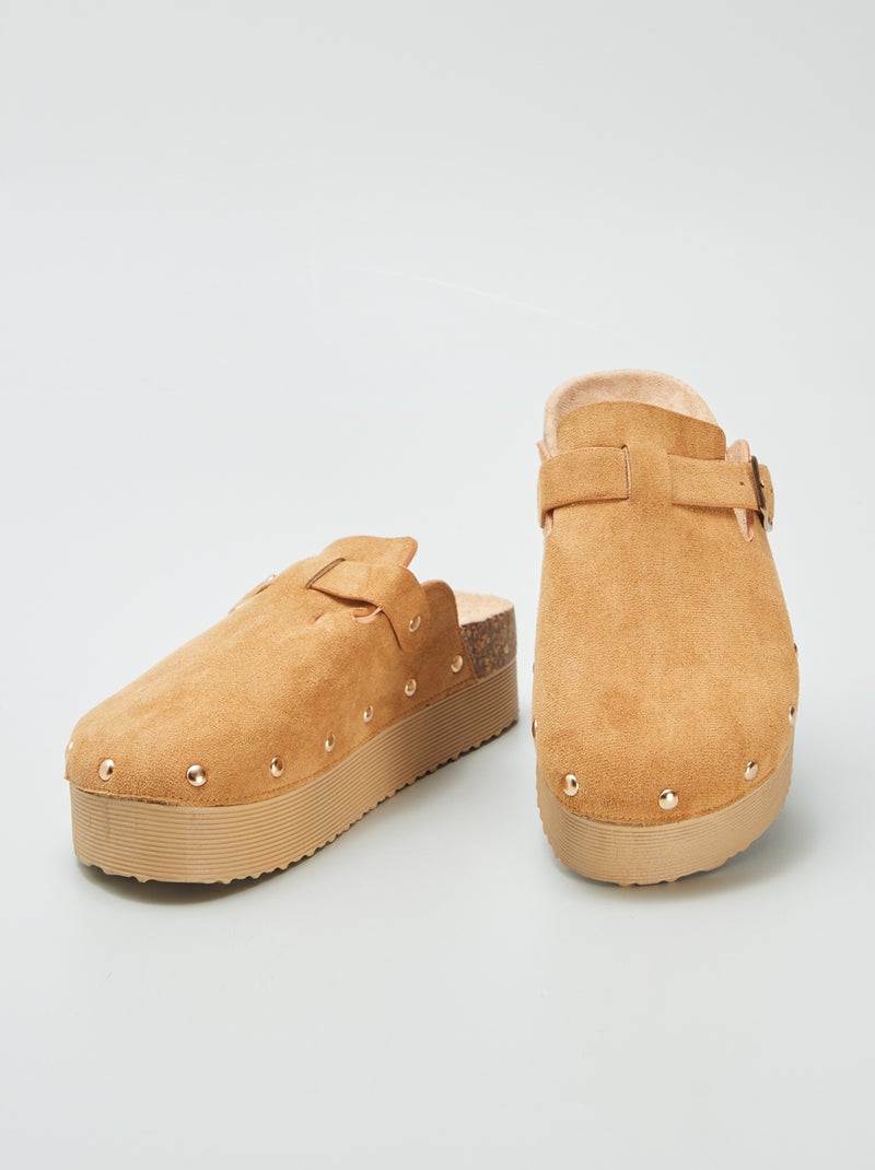 Sabot in finto camoscio MARRONE - Kiabi