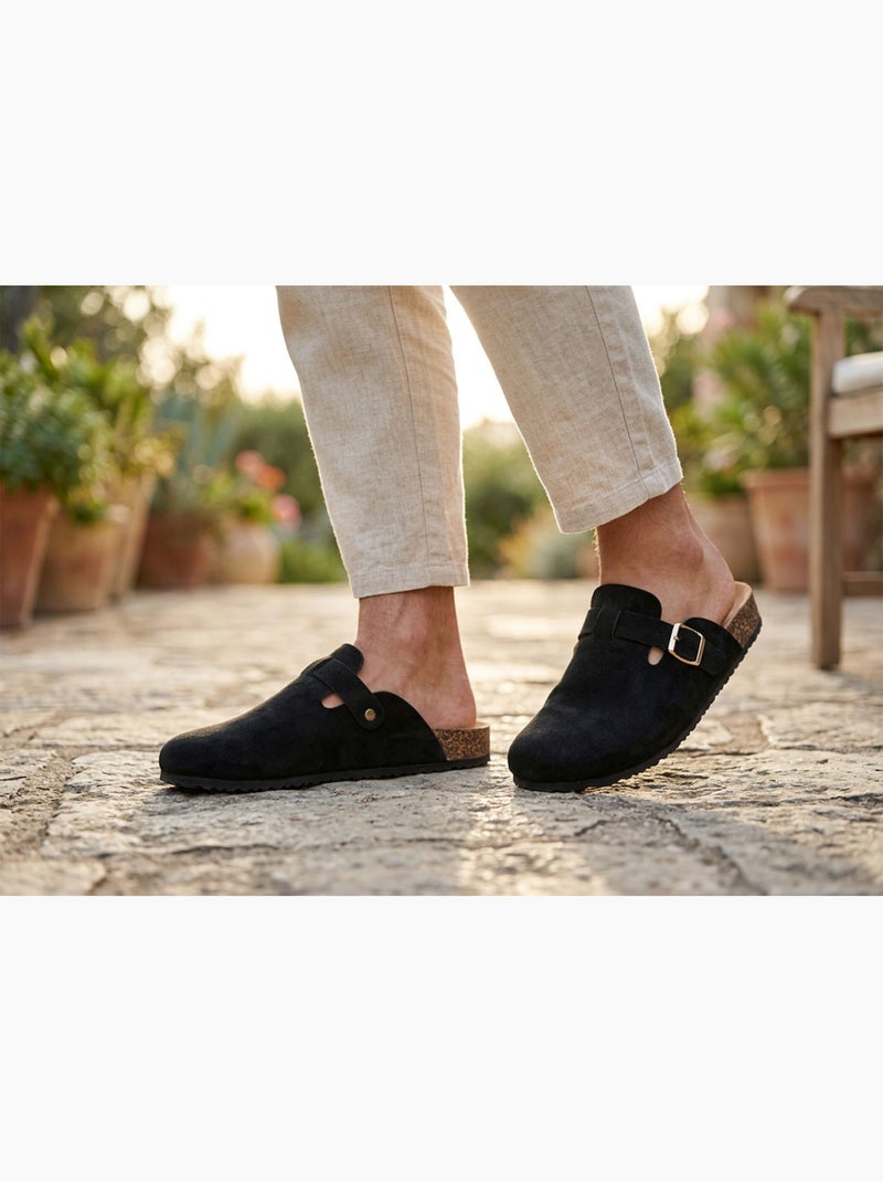 Sabot Uomo OZABI Comfort Ergonomico Fibbia Regolabile Nero - Kiabi