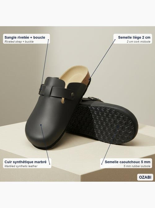 Sabot uomo pelle sintetica fibbia regolabile suola sughero ozabi - Kiabi Sabot uomo pelle sintetica fibbia regolabile suola sughero ozabi - Kiabi
