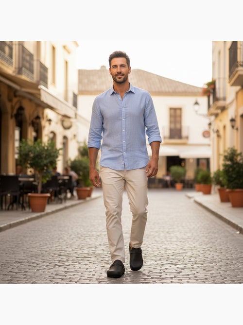 Sabot uomo pelle sintetica fibbia regolabile suola sughero ozabi - Kiabi Sabot uomo pelle sintetica fibbia regolabile suola sughero ozabi - Kiabi