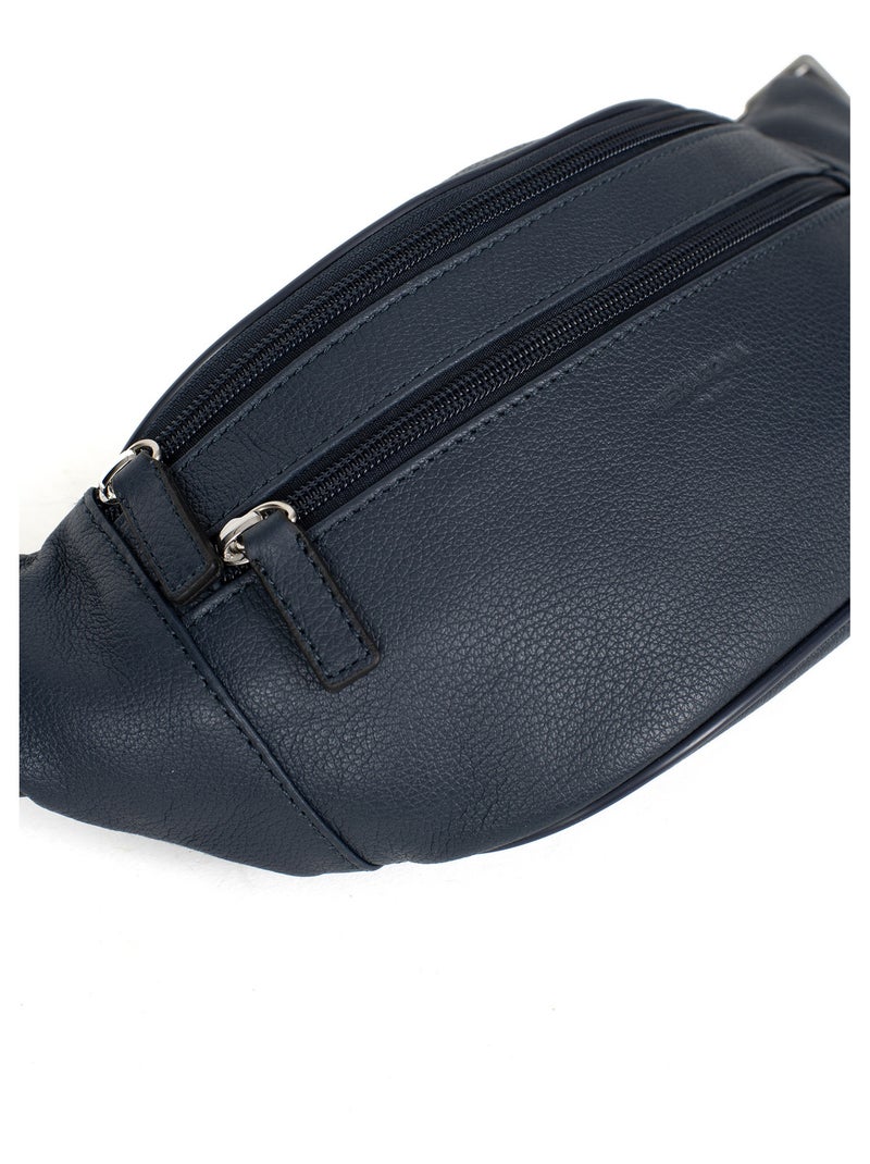 Sac banane - pelle confort hexagona Blu marino - Kiabi