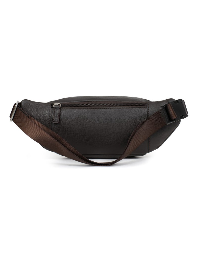 Sac banane - pelle confort hexagona Marrone scuro - Kiabi