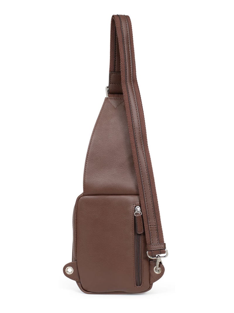 Sac monobretelle - pelle confort hexagona Marrone cioccolato - Kiabi