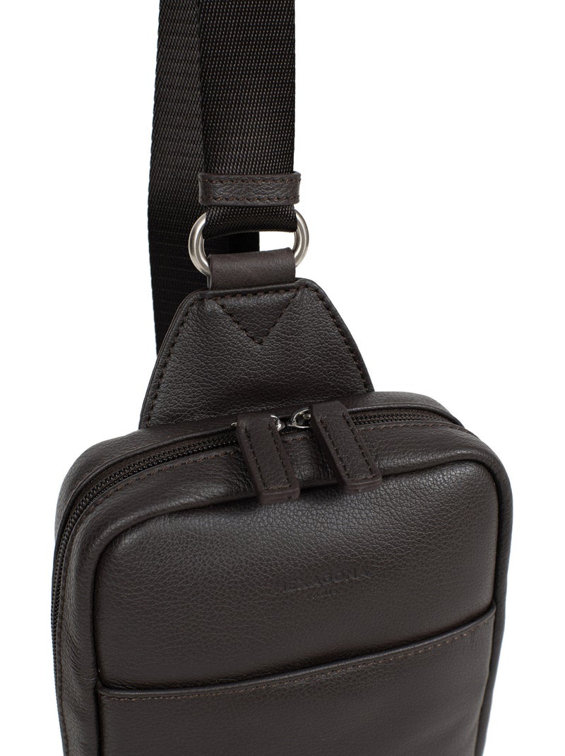 Sac monobretelle - pelle confort hexagona Marrone scuro - Kiabi