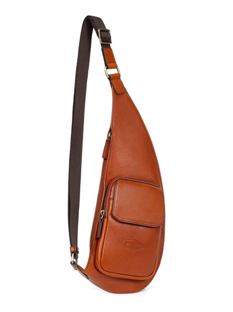 Sac monobretelle - pelle stuart hexagona Cognac - Kiabi