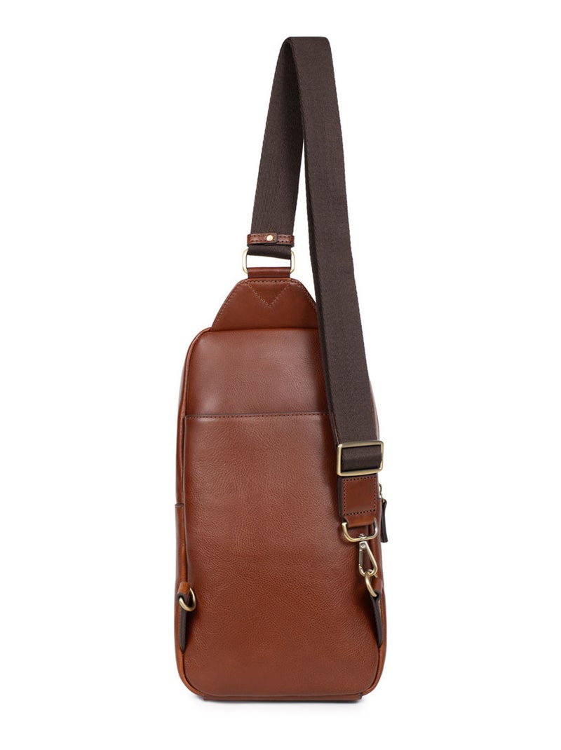 Sac monobretelle - pelle stuart hexagona Marrone - Kiabi