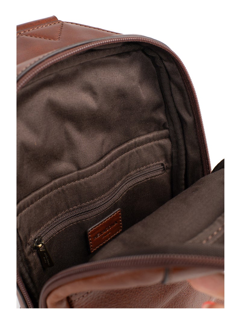 Sac monobretelle - pelle stuart hexagona Marrone - Kiabi