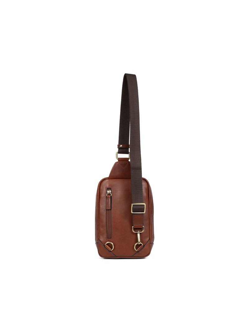 Sac monobretelle - pelle stuart hexagona Marrone - Kiabi