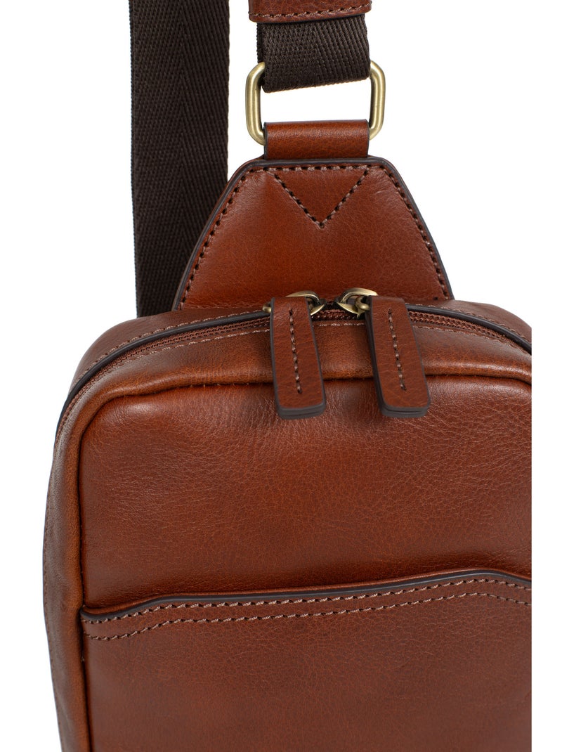 Sac monobretelle - pelle stuart hexagona Marrone - Kiabi