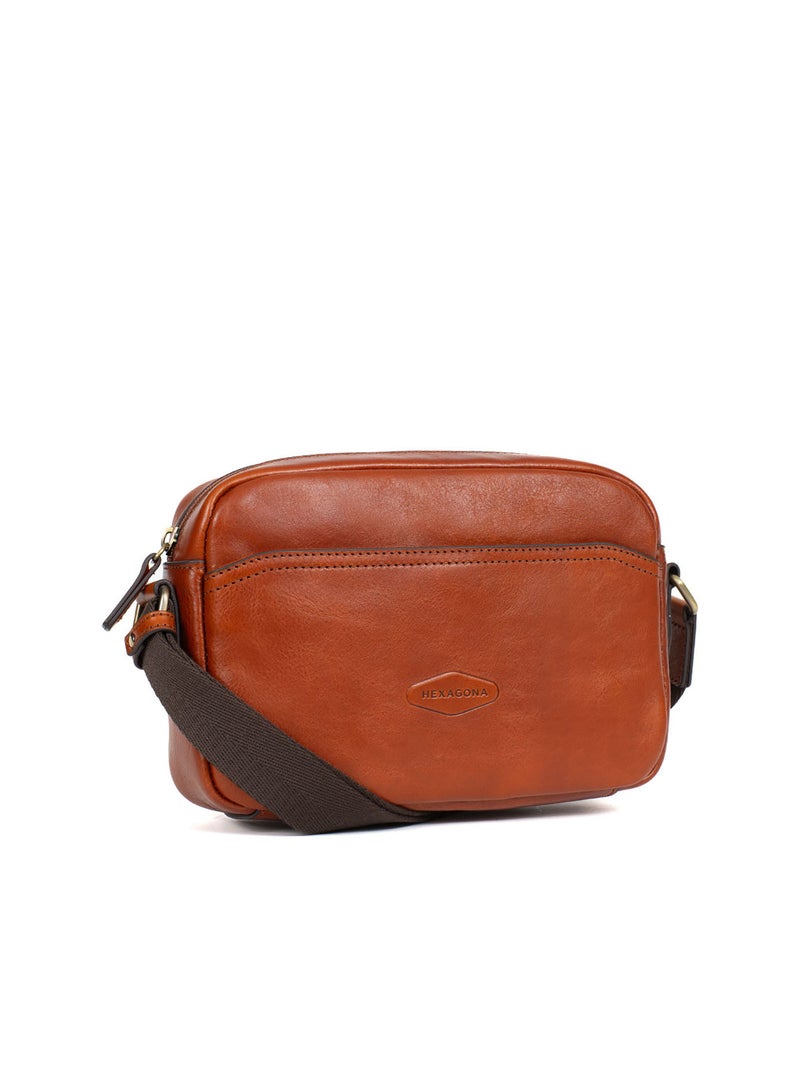 Sac reporter - cuoio stuart hexagona Cognac - Kiabi
