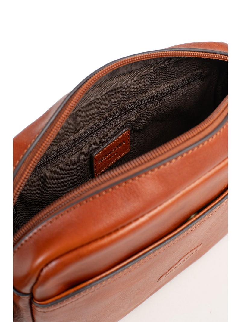Sac reporter - cuoio stuart hexagona Cognac - Kiabi