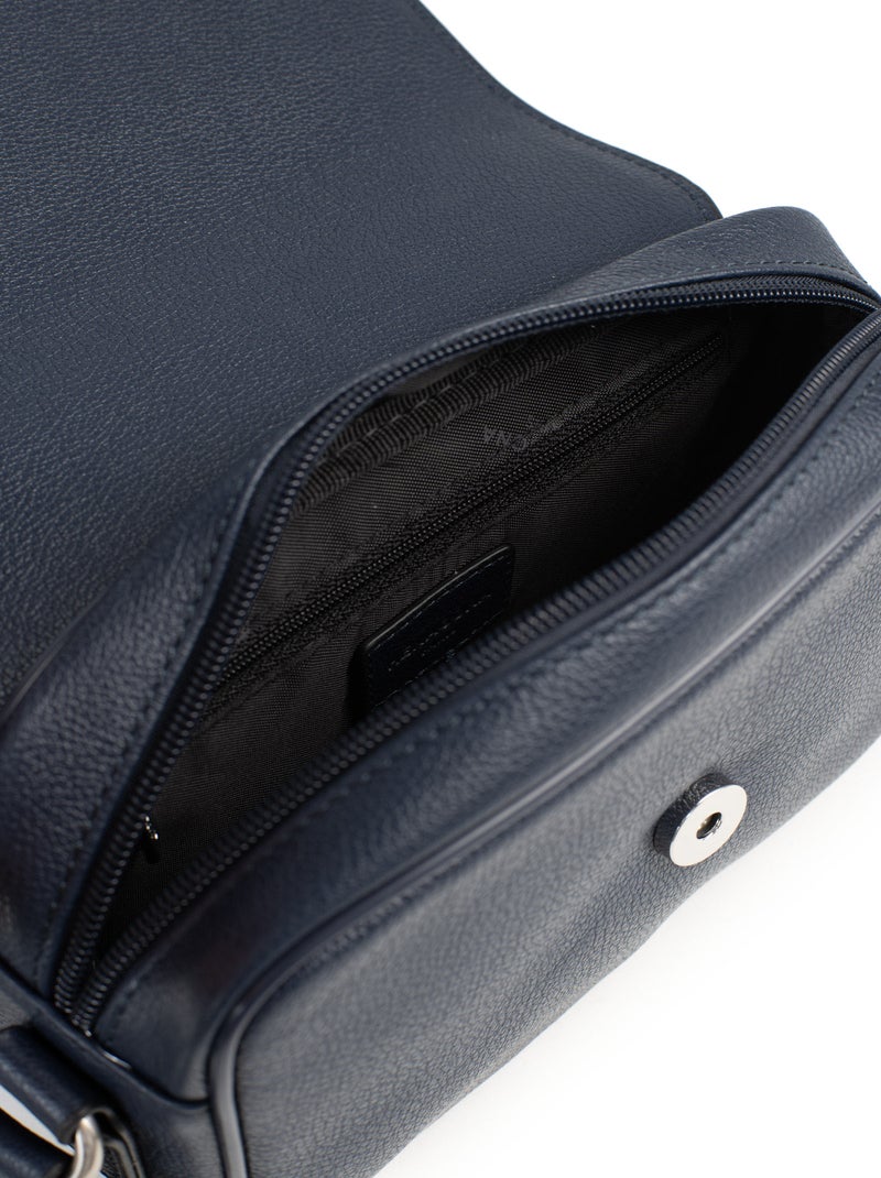 Sac reporter - pelle confort hexagona Blu marino - Kiabi