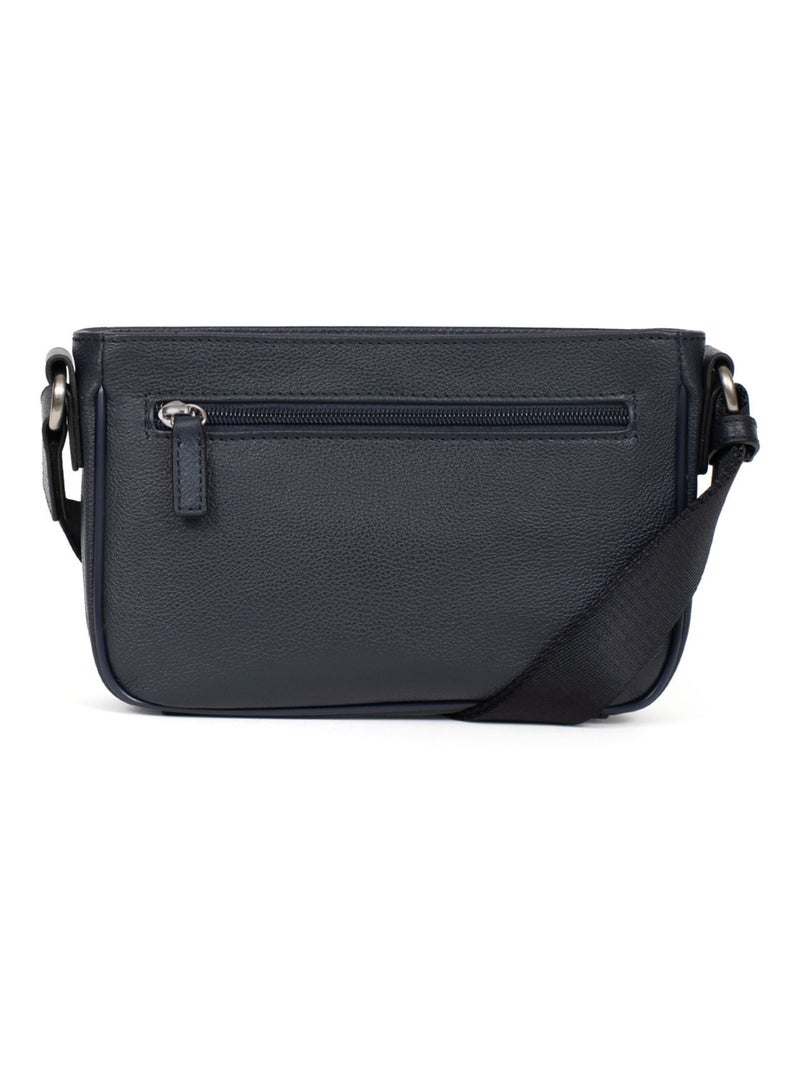Sac reporter - pelle confort hexagona Blu marino - Kiabi