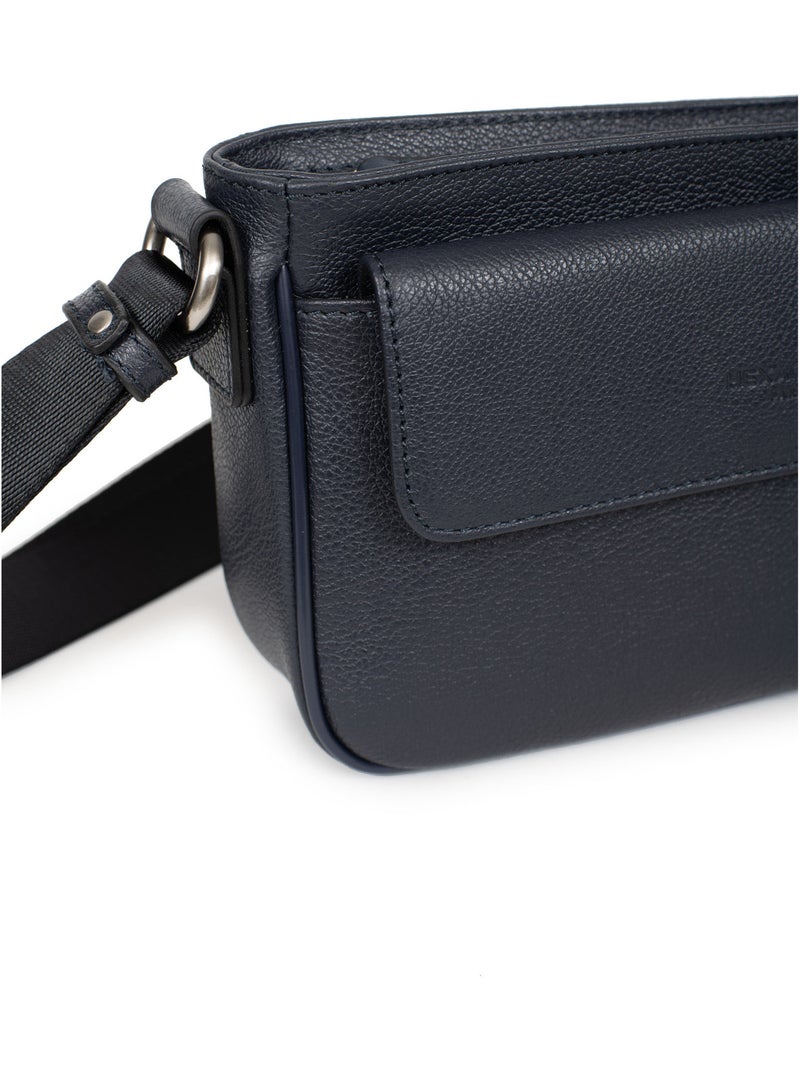 Sac reporter - pelle confort hexagona Blu marino - Kiabi