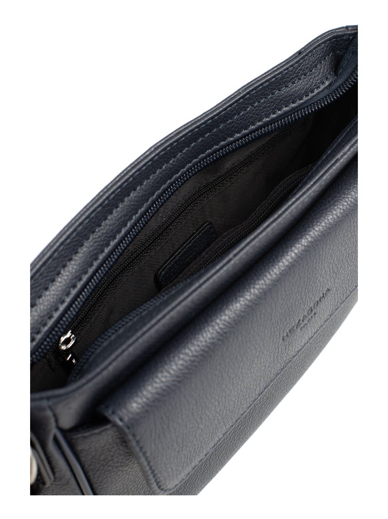 Sac reporter - pelle confort hexagona Blu marino - Kiabi