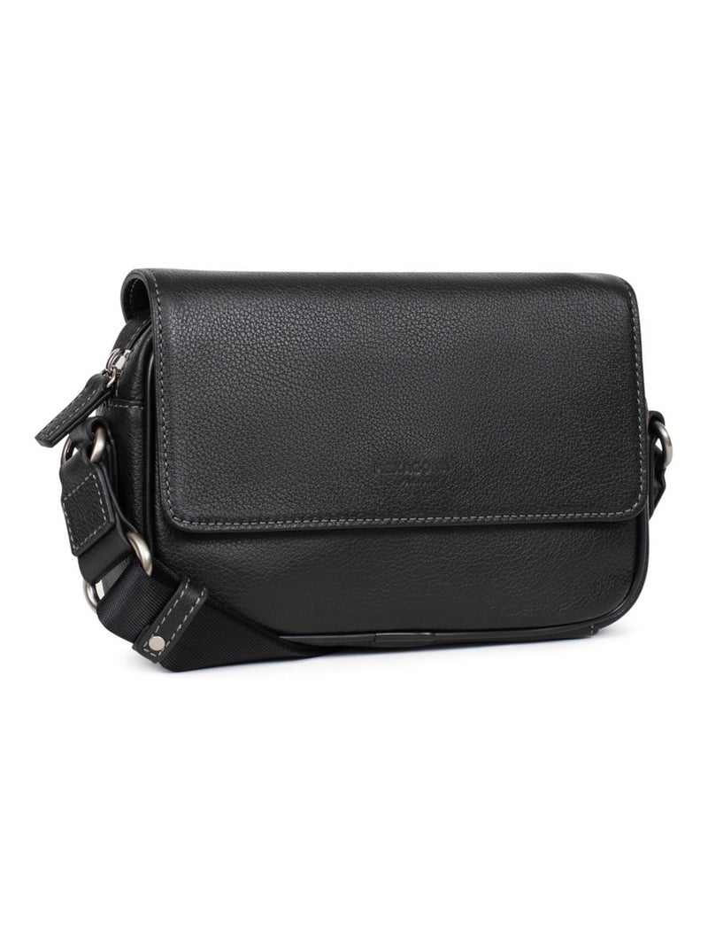Sac reporter - pelle confort hexagona Nero - Kiabi
