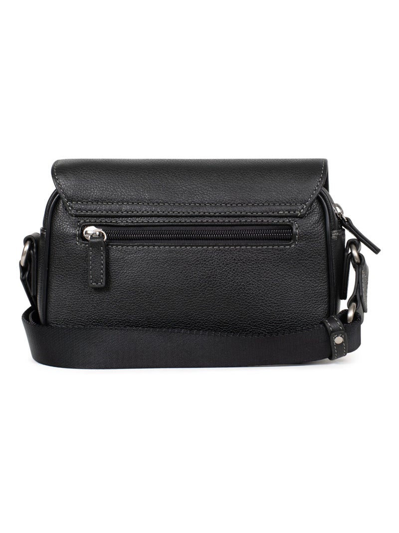 Sac reporter - pelle confort hexagona Nero - Kiabi