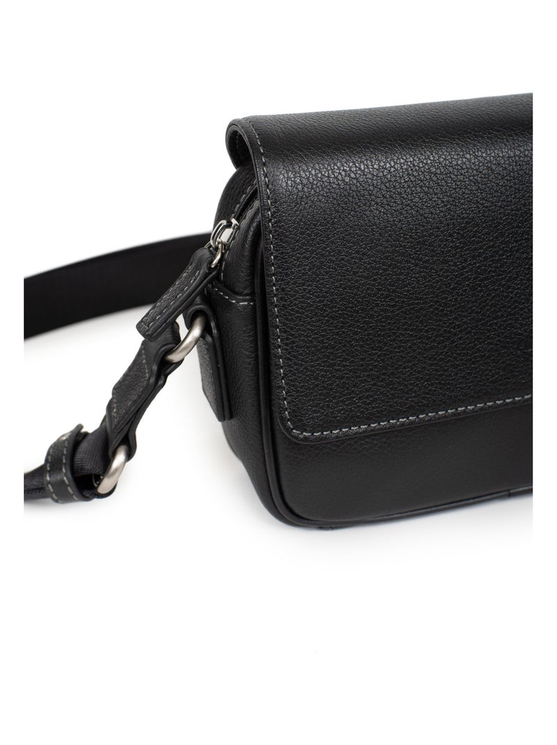 Sac reporter - pelle confort hexagona Nero - Kiabi