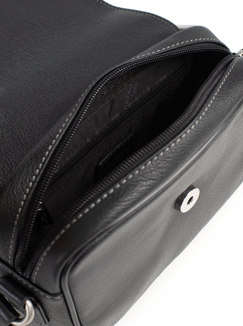 Sac reporter - pelle confort hexagona Nero - Kiabi