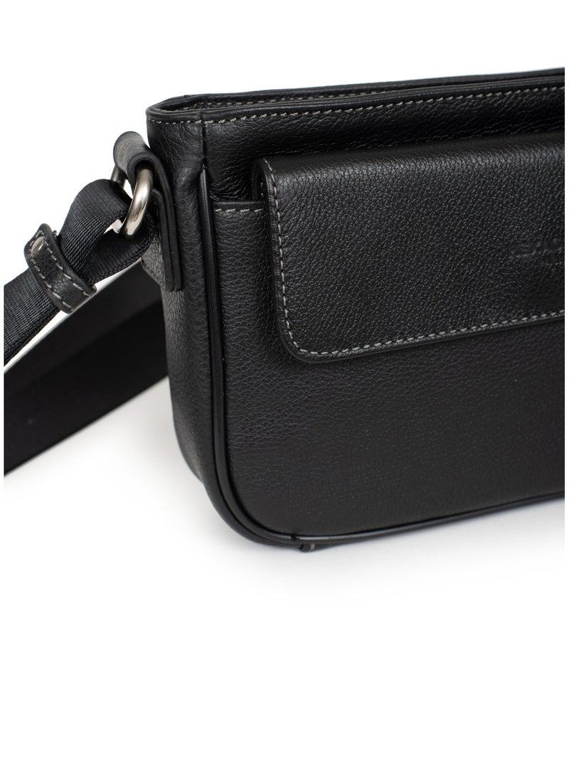 Sac reporter - pelle confort hexagona Nero - Kiabi