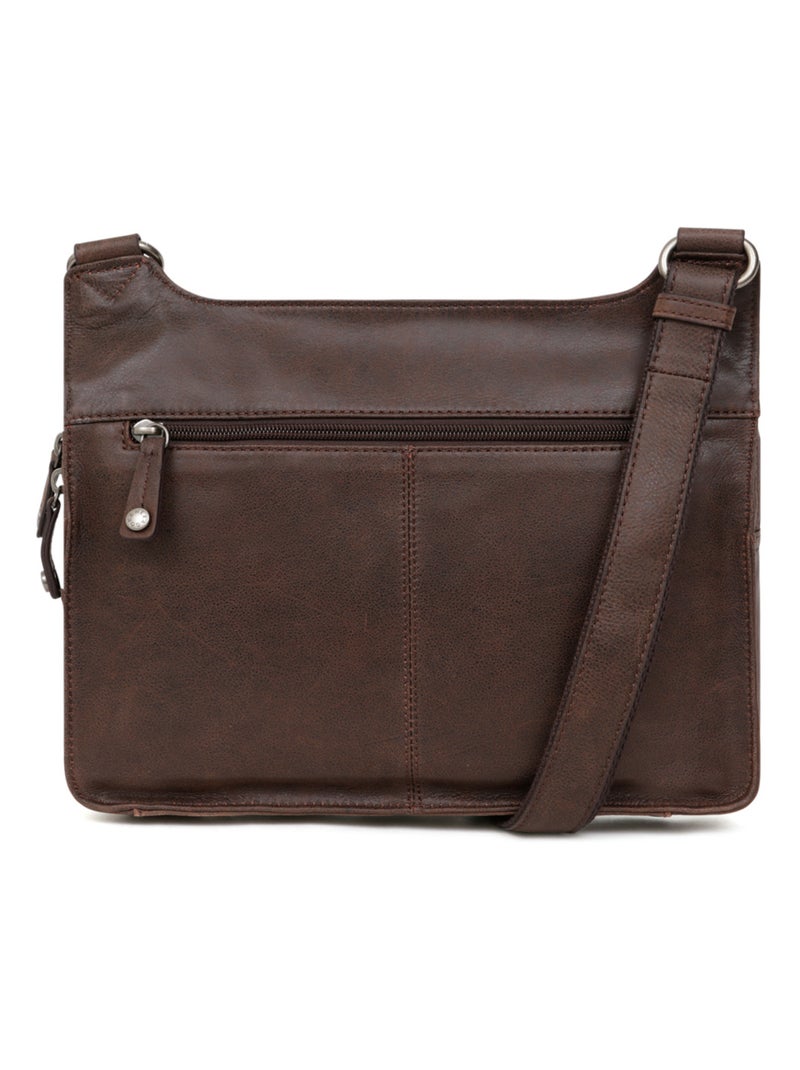Sac reporter - pelle instinct hexagona Marrone - Kiabi
