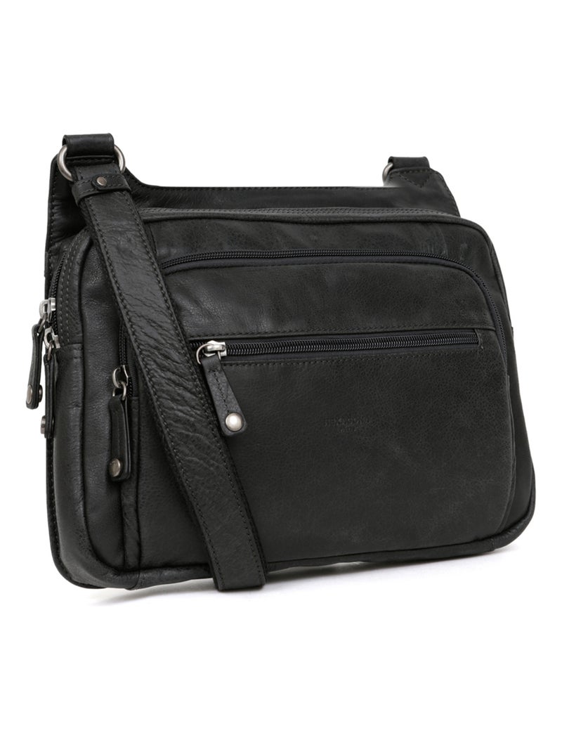 Sac reporter - pelle instinct hexagona Nero - Kiabi
