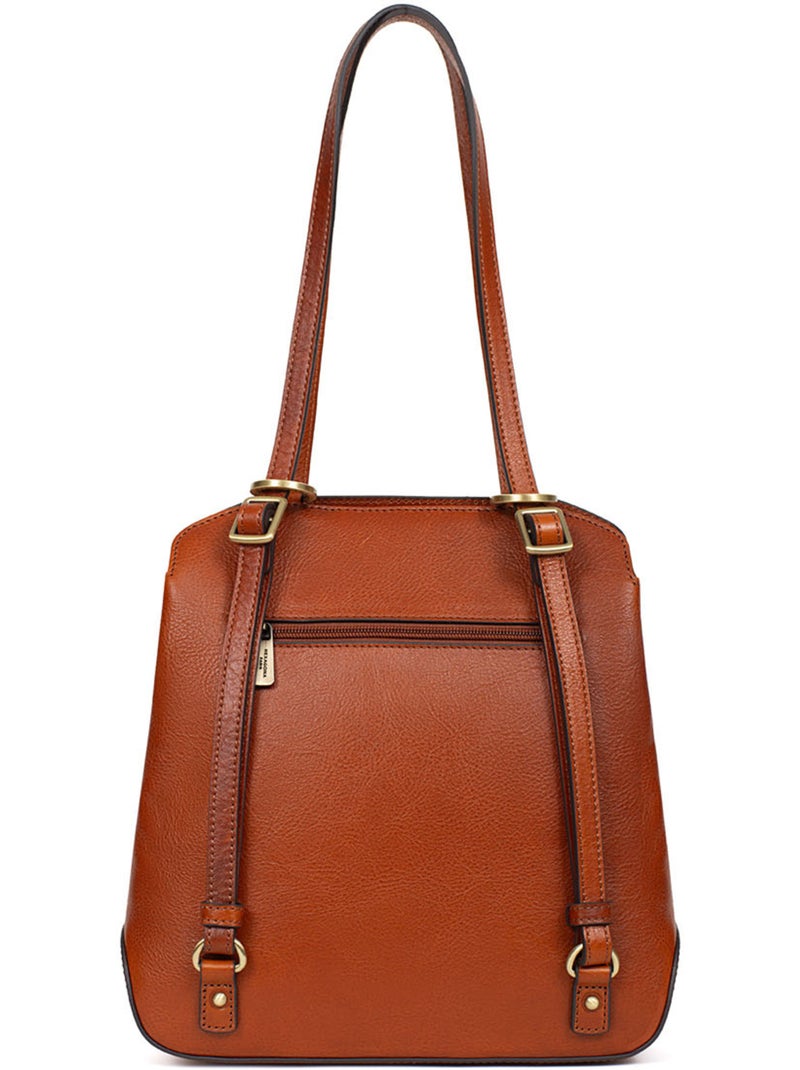 Sac transformabile - pelle ondine hexagona Cognac - Kiabi