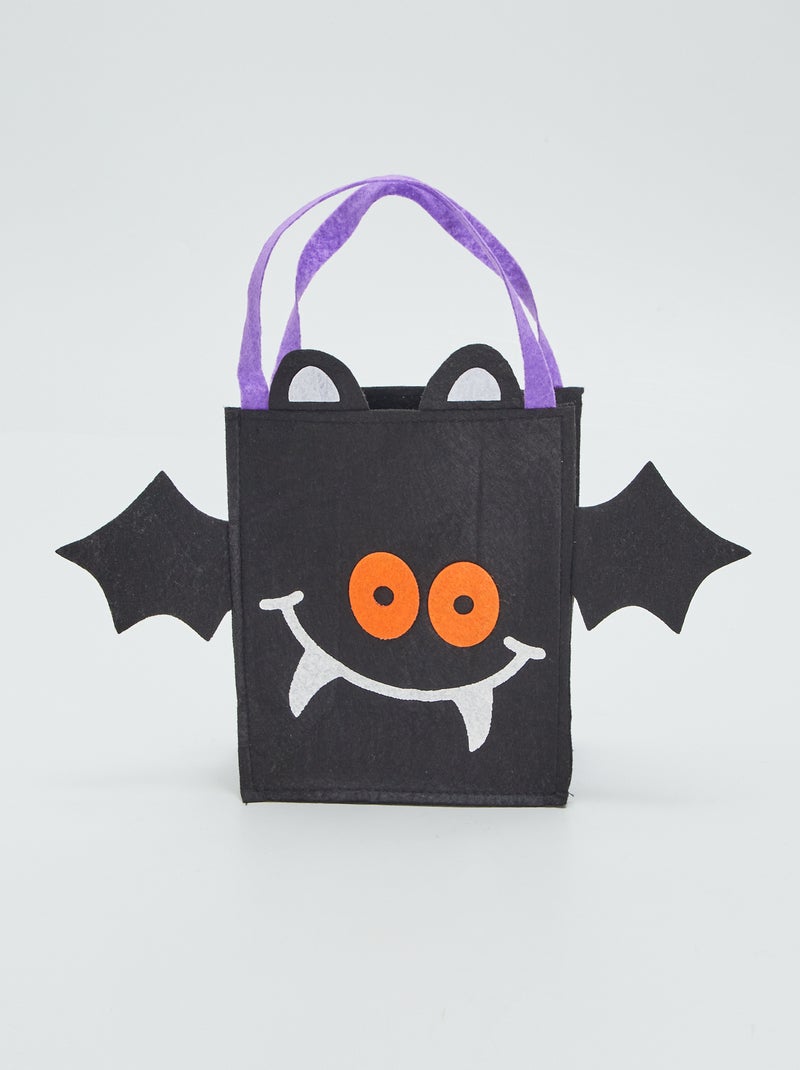 2 Cestini Portaoggetti Pieghevoli Con Coperchio Halloween Pipistrello Luna – Tessuto Oxford 42x32x30 Cm