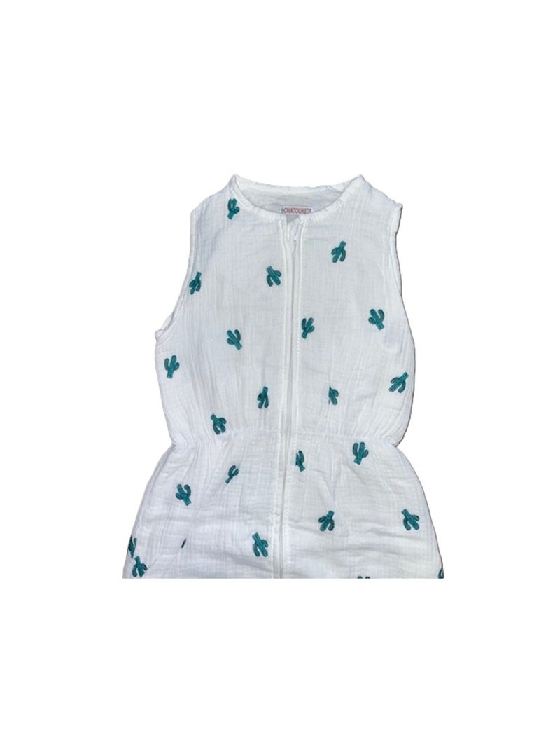 Sacco a pelo leggero in mussola "CACTUS" LES CHATOUNETS Bianco Verde - Kiabi
