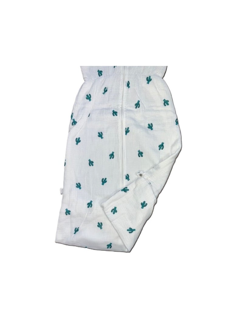 Sacco a pelo leggero in mussola "CACTUS" LES CHATOUNETS Bianco Verde - Kiabi