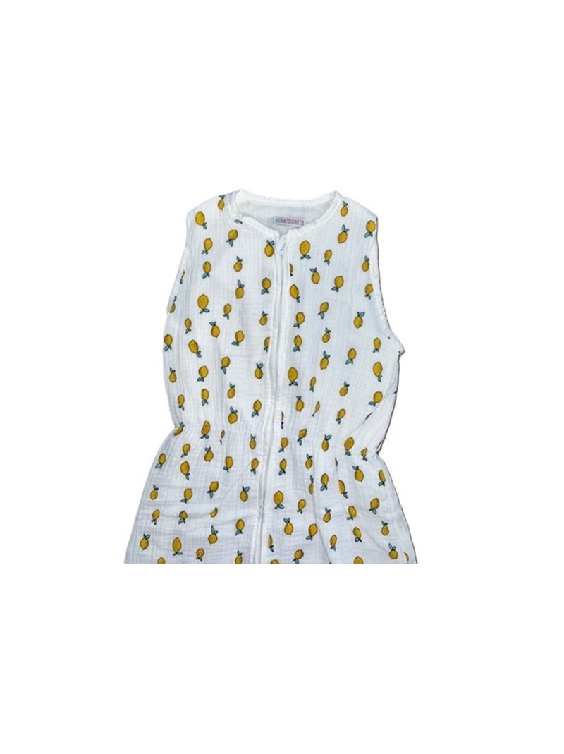 Sacco a pelo leggero in mussola "LEMON" LES CHATOUNETS Bianco Giallo - Kiabi