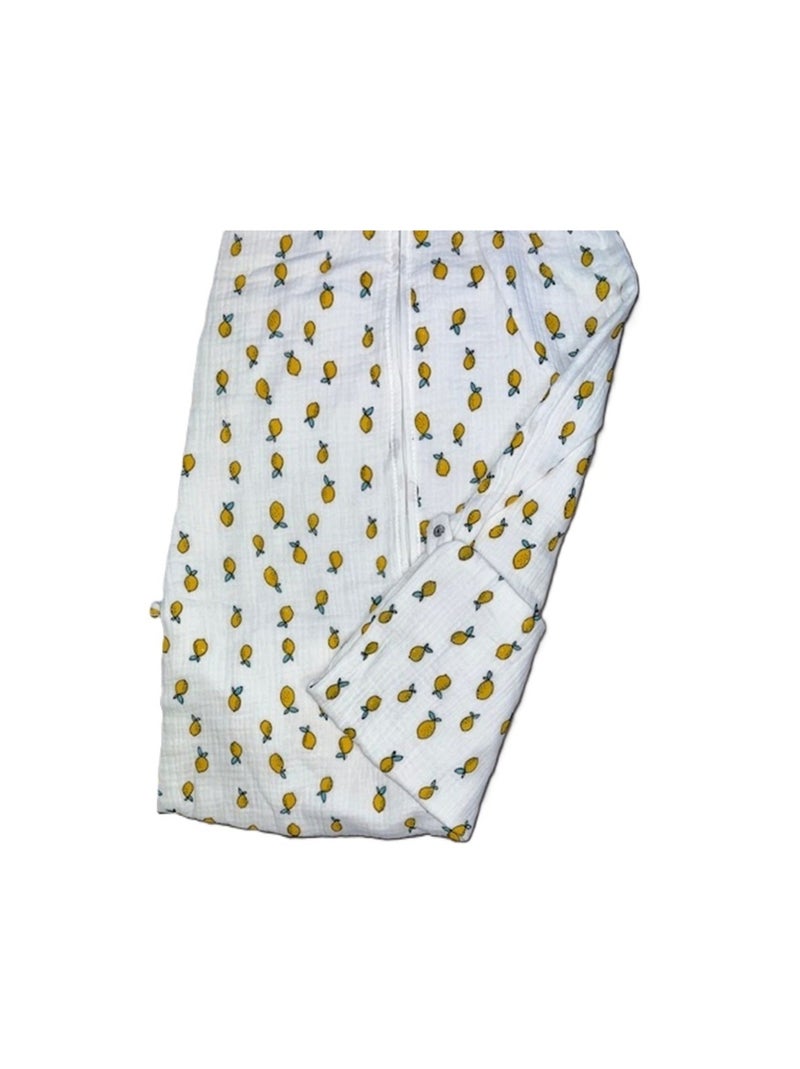 Sacco a pelo leggero in mussola "LEMON" LES CHATOUNETS Bianco Giallo - Kiabi