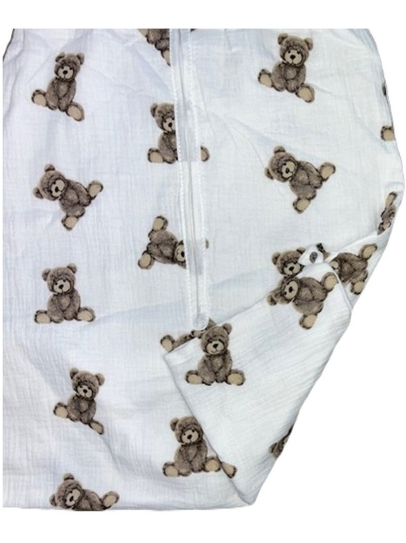 Sacco a pelo leggero in mussola "Orso" Les Chatounets Bianco - Kiabi