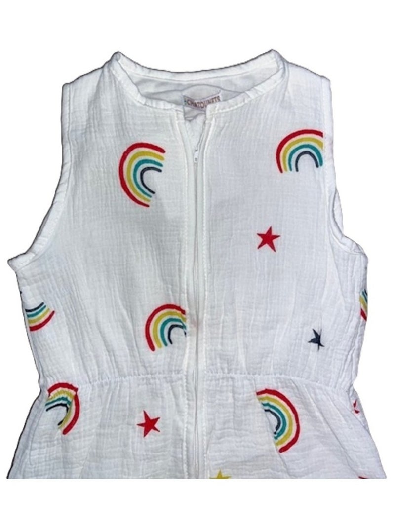 Sacco a pelo leggero in mussola "RAINBOW" Les Chatounets Bianco Multicolore - Kiabi