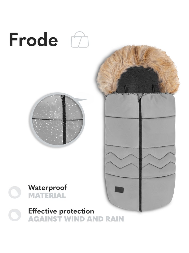 Sacco a pelo per passeggino LIONELO Frode - Universale - Pelliccia rimovibile - Impermeabile Grigio - Kiabi