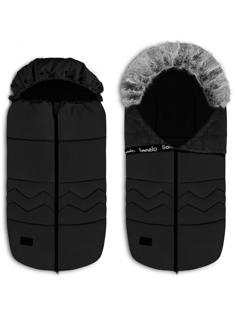 Sacco a pelo per passeggino LIONELO Frode - Universale - Pelliccia rimovibile - Impermeabile Nero - Kiabi