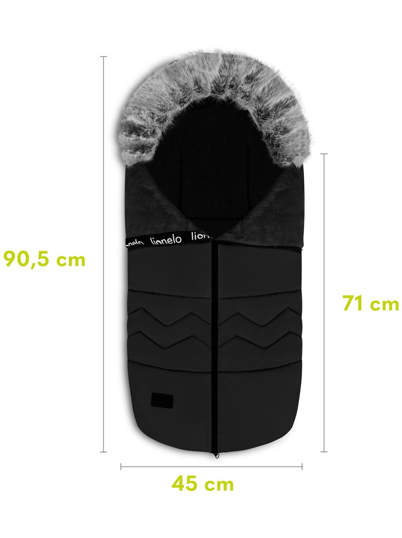 Sacco a pelo per passeggino LIONELO Frode - Universale - Pelliccia rimovibile - Impermeabile Nero - Kiabi