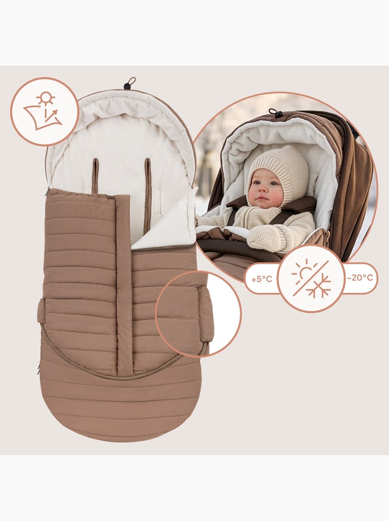 Sacco a pelo per passeggino LIONELO Oli - Universale - Impermeabile - da +5 a -20°C - Filtro UV Beige - Kiabi