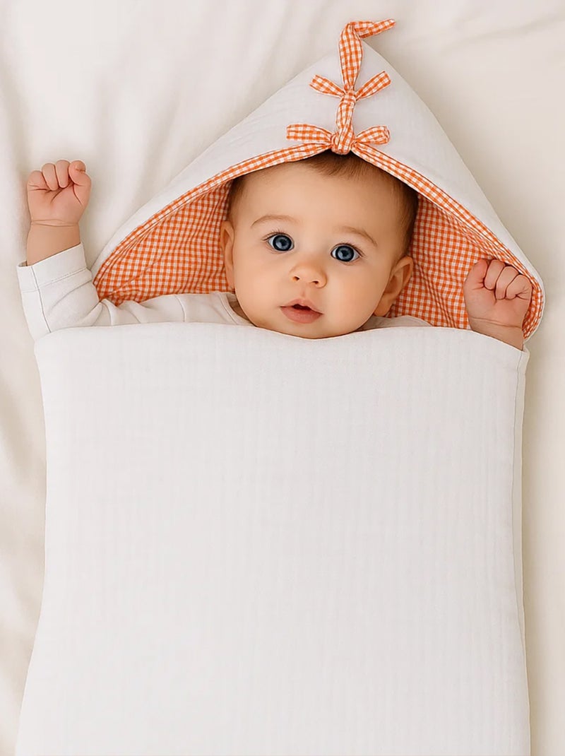Sacco imbottito neonato in cotone biologico Bianco - Kiabi