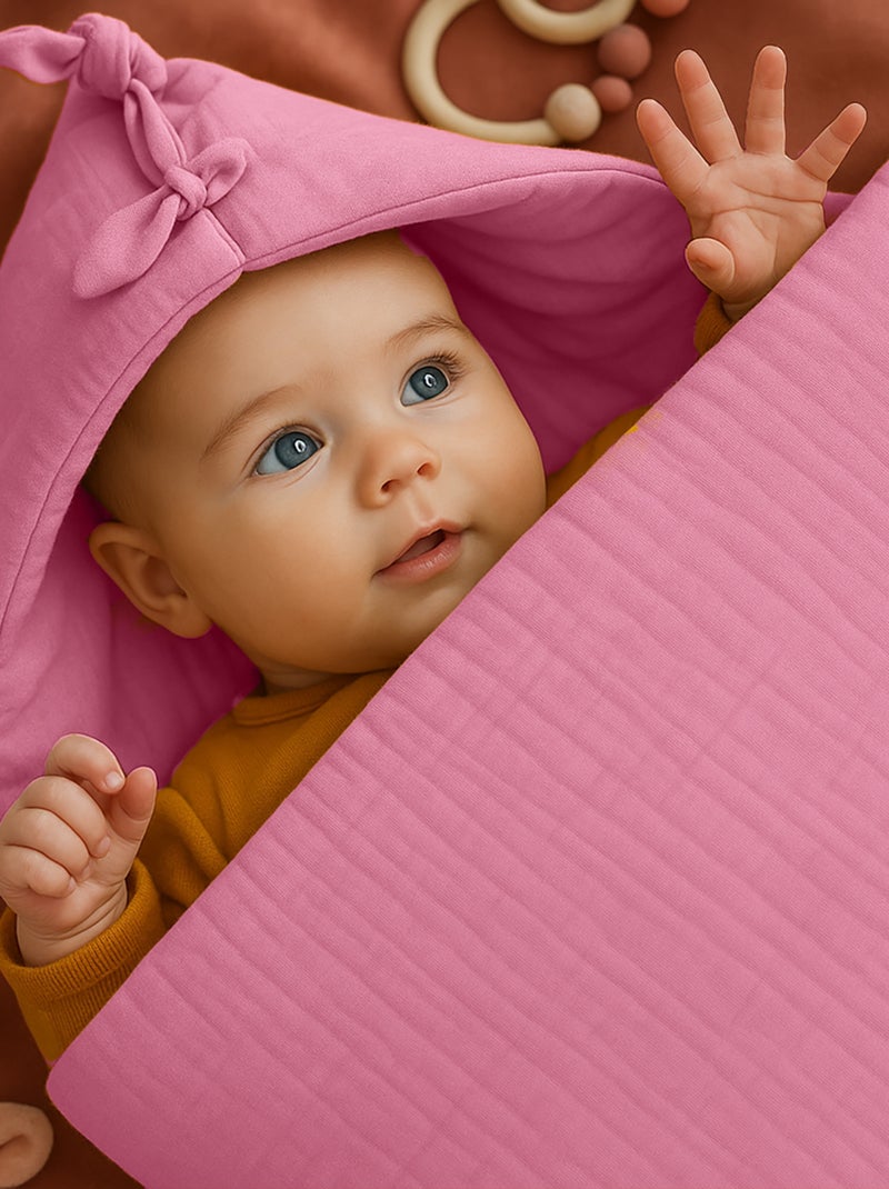Sacco imbottito neonato in cotone biologico Rosa - Kiabi