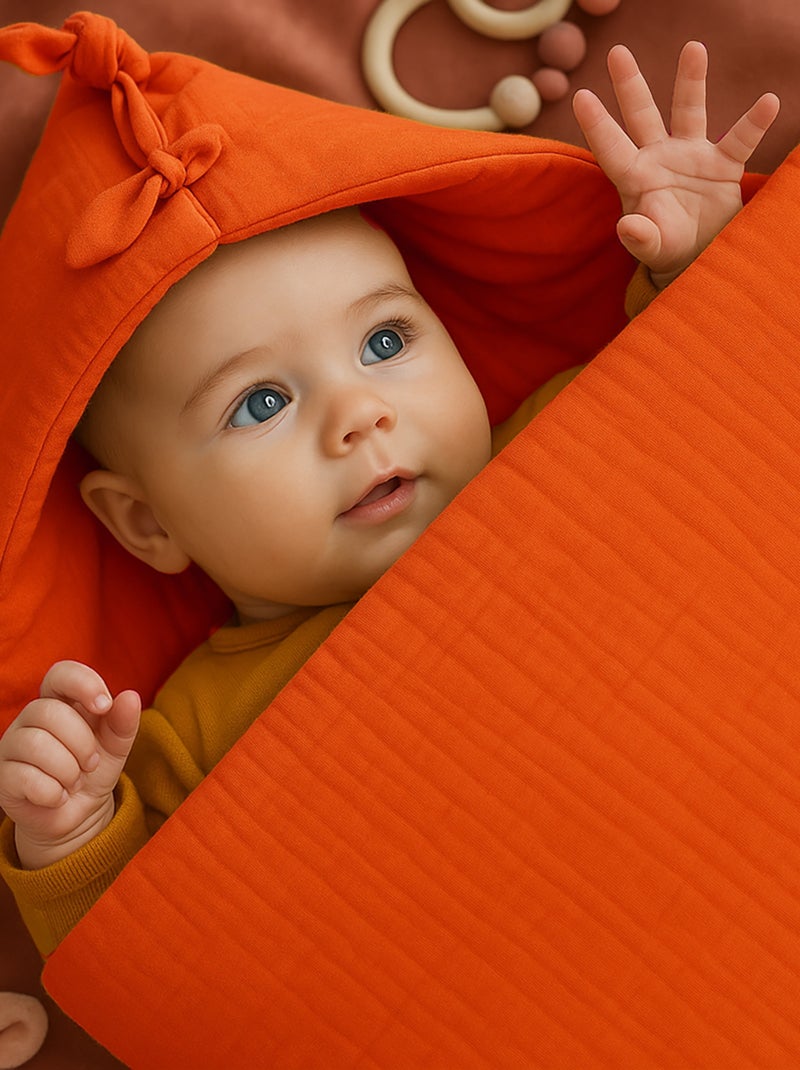 Sacco imbottito neonato in cotone biologico Rosso - Kiabi