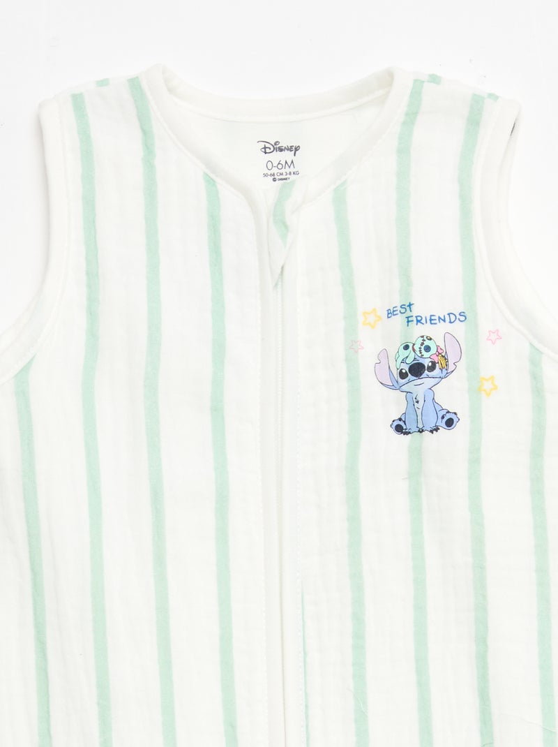 Sacco nanna con cerniera senza maniche 'Disney' 'Stitch' in velluto Verde - Kiabi
