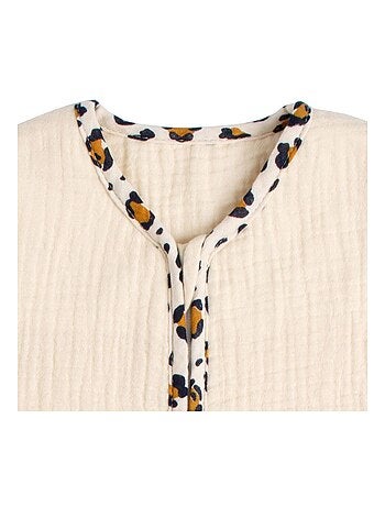 Sacco nanna estivo in garza di cotone con finiture leopardate per - SAUTHON