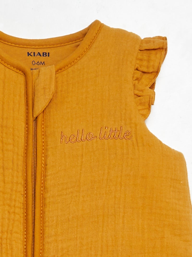 Sacco nanna in doppia garza di cotone senza maniche TOG 2 GIALLO - Kiabi