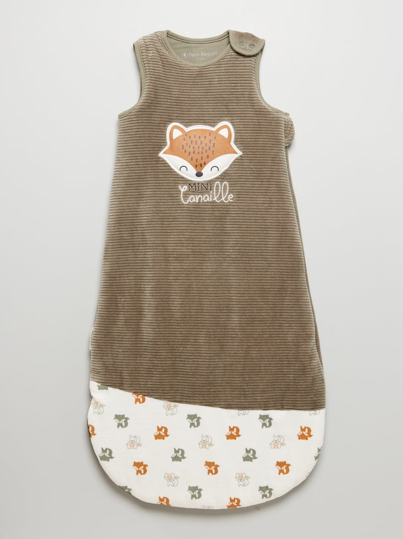 Sacco nanna in velluto 'Petit Béguin' - TOG 3 kaki/bianco - Kiabi
