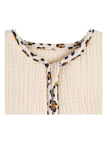 Sacco nanna invernale in garza di cotone con finiture leopardate per - SAUTHON