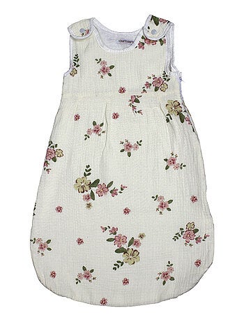 Sacco nanna leggero in mussola per neonati "FLOWER" LES CHATOUNETS